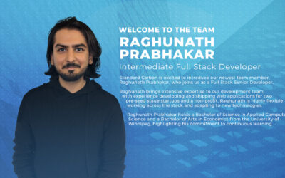 Standard Carbon Welcomes Raghunath Prabhakar as Full Stack Developer